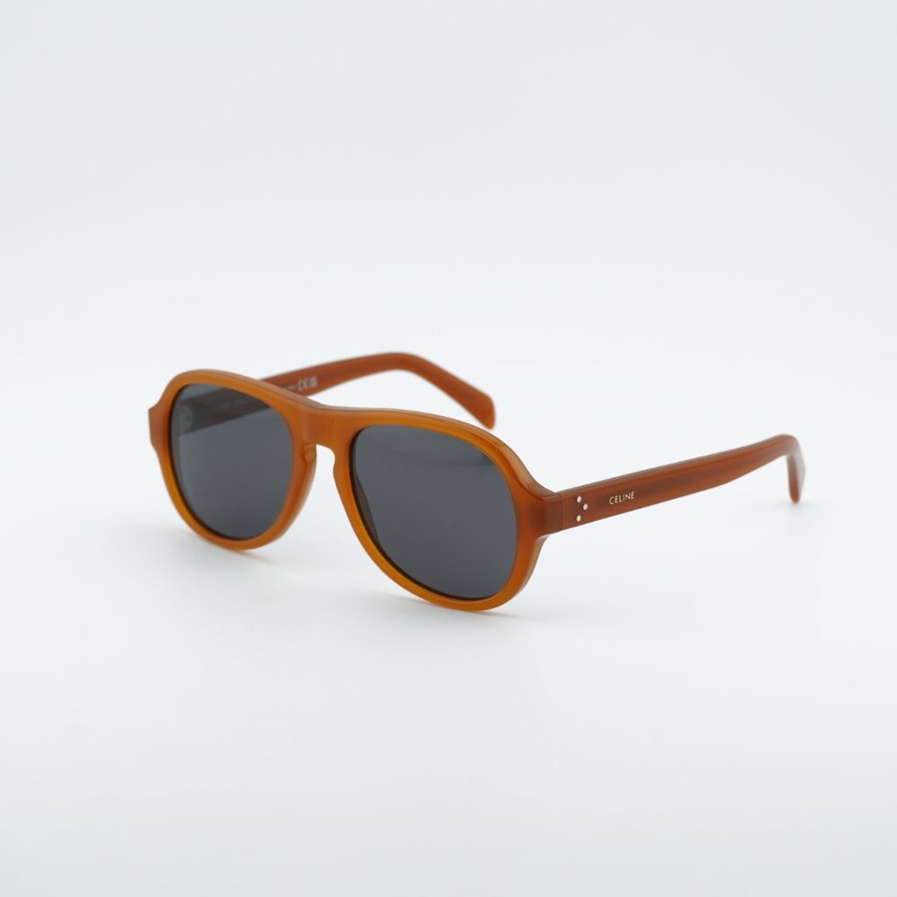 Celine CL40298I 45A CELINE 3 DOTS Sunglasses Brown Aviator Frame, Grey Lenses - Picture 1 of 9
